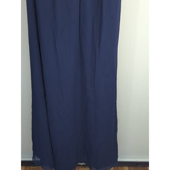 David's Bridal Women's Stretch Solid High Low Strapless Formal Gown Navy Size 8 - Picture 7 of 10